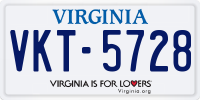 VA license plate VKT5728