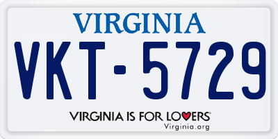 VA license plate VKT5729