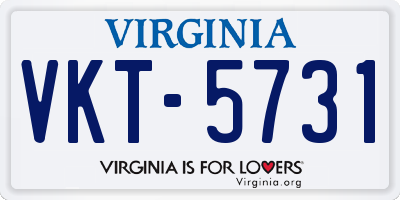 VA license plate VKT5731