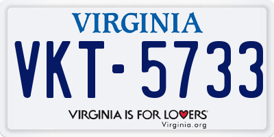 VA license plate VKT5733
