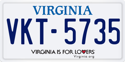 VA license plate VKT5735