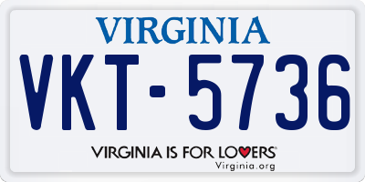 VA license plate VKT5736