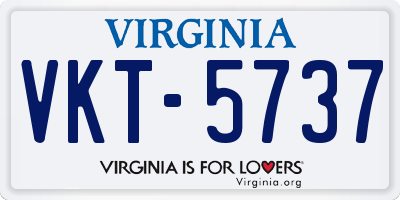 VA license plate VKT5737