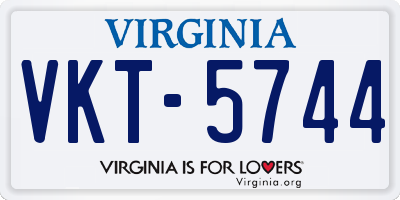 VA license plate VKT5744
