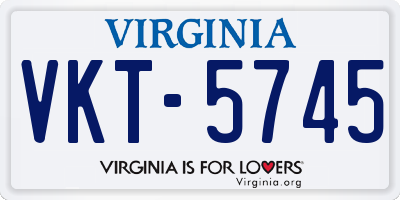 VA license plate VKT5745