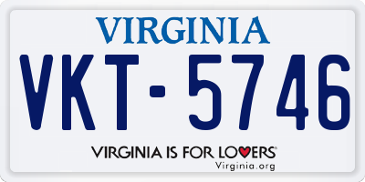 VA license plate VKT5746