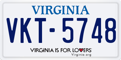 VA license plate VKT5748