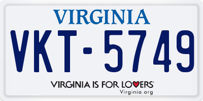 VA license plate VKT5749