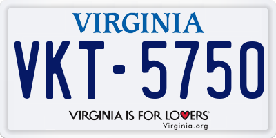 VA license plate VKT5750