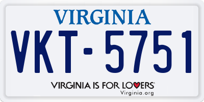 VA license plate VKT5751