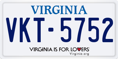 VA license plate VKT5752