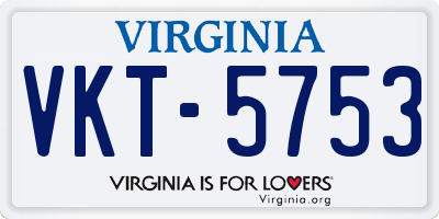 VA license plate VKT5753