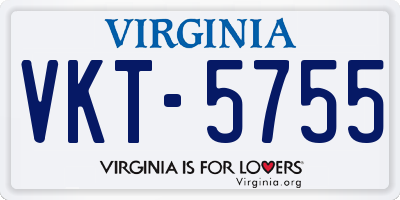 VA license plate VKT5755