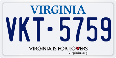 VA license plate VKT5759