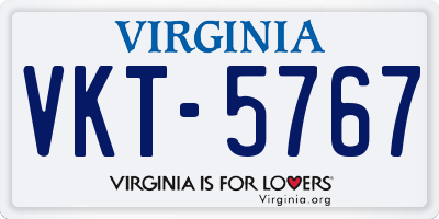 VA license plate VKT5767