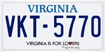 VA license plate VKT5770