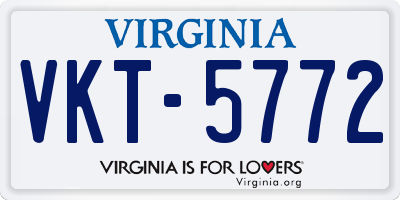 VA license plate VKT5772