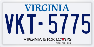 VA license plate VKT5775