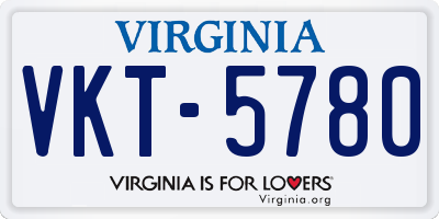 VA license plate VKT5780