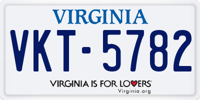 VA license plate VKT5782