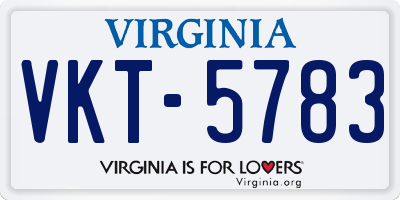 VA license plate VKT5783
