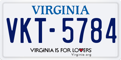 VA license plate VKT5784