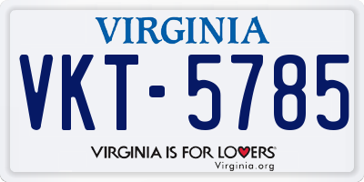 VA license plate VKT5785