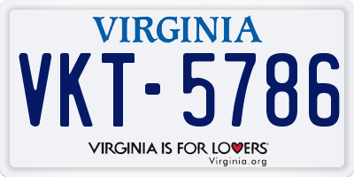 VA license plate VKT5786