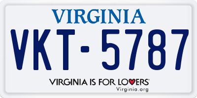 VA license plate VKT5787