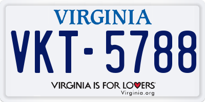 VA license plate VKT5788
