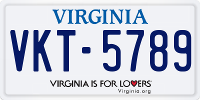 VA license plate VKT5789