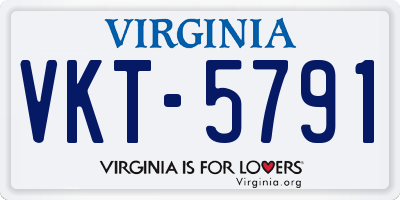 VA license plate VKT5791