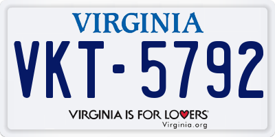 VA license plate VKT5792