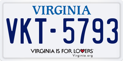 VA license plate VKT5793