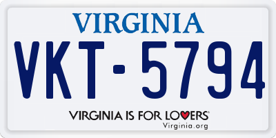 VA license plate VKT5794
