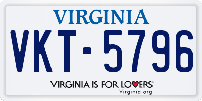 VA license plate VKT5796