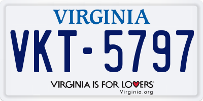 VA license plate VKT5797