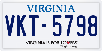 VA license plate VKT5798