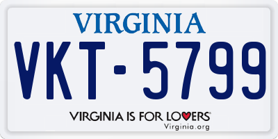 VA license plate VKT5799