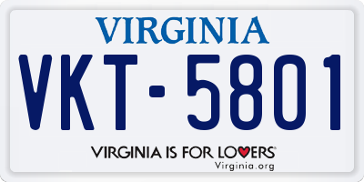 VA license plate VKT5801