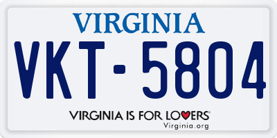 VA license plate VKT5804