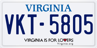 VA license plate VKT5805