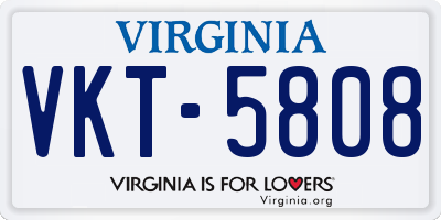 VA license plate VKT5808