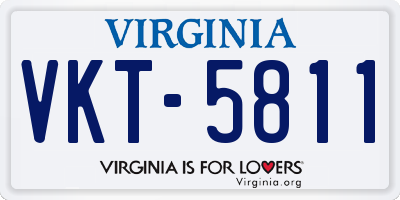 VA license plate VKT5811