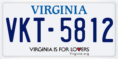 VA license plate VKT5812