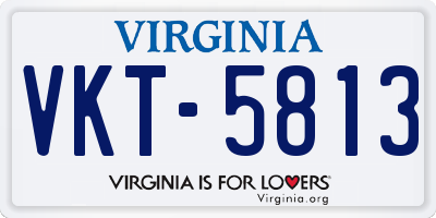 VA license plate VKT5813