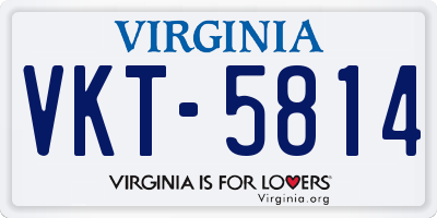 VA license plate VKT5814