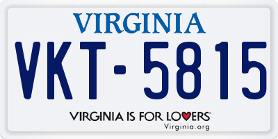 VA license plate VKT5815