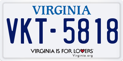 VA license plate VKT5818