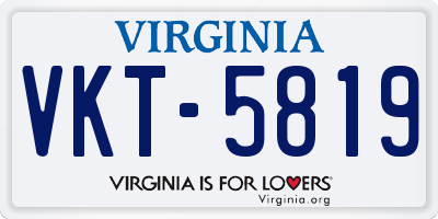 VA license plate VKT5819